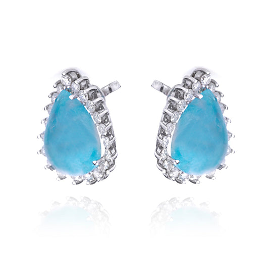 BRINCO GOTA TURMALINA PARAÍBA CABOCHÃO E BRILHANTES 6.1 CT