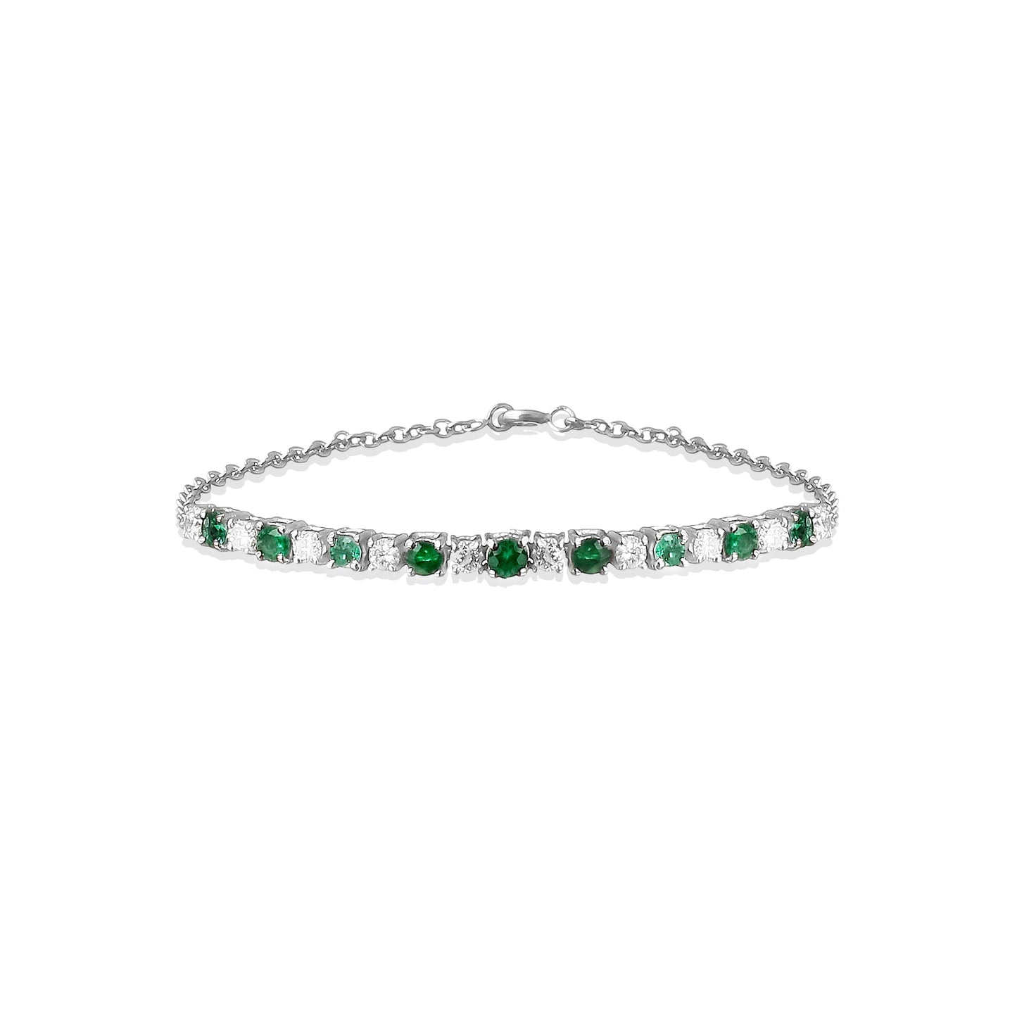 PULSEIRA RIVIERA ESMERALDA E BRILHANTES 2.5 CT