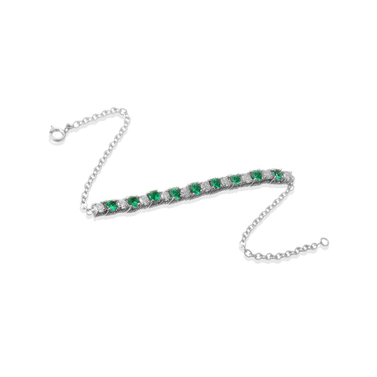 PULSEIRA RIVIERA ESMERALDA E BRILHANTES 2.5 CT