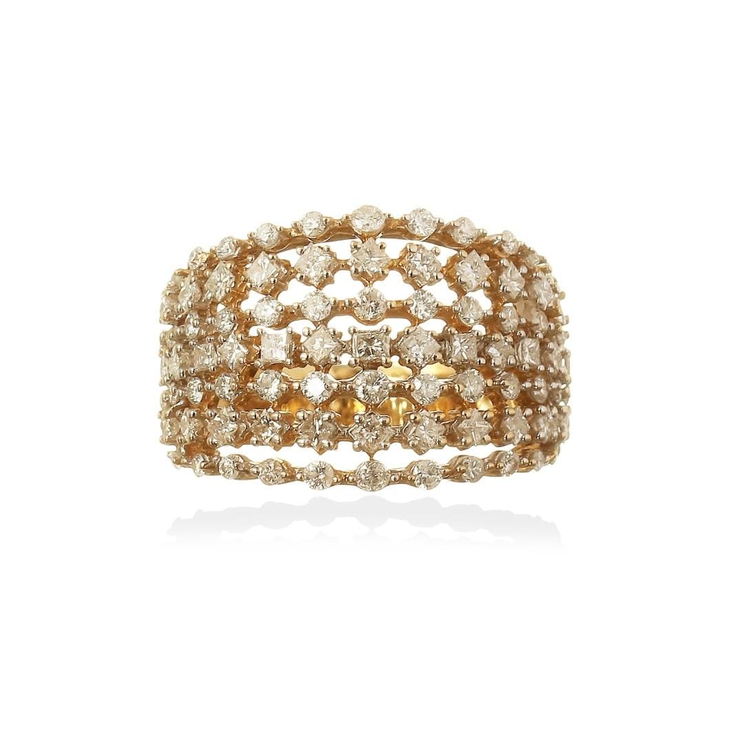 Anel Constelação Brilhantes e Diamantes Princess 1.5 CT