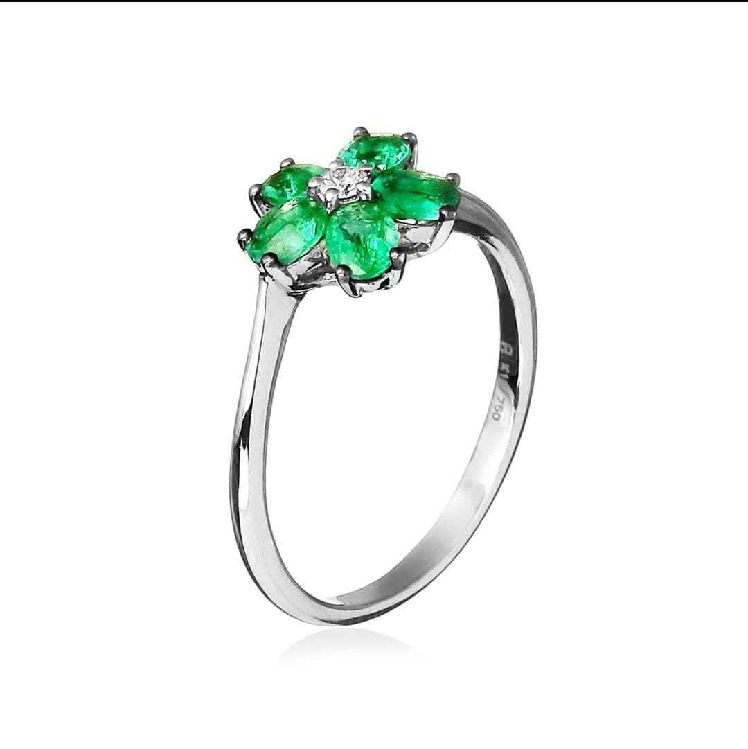 Anel Flower Esmeralda 0.8 CT