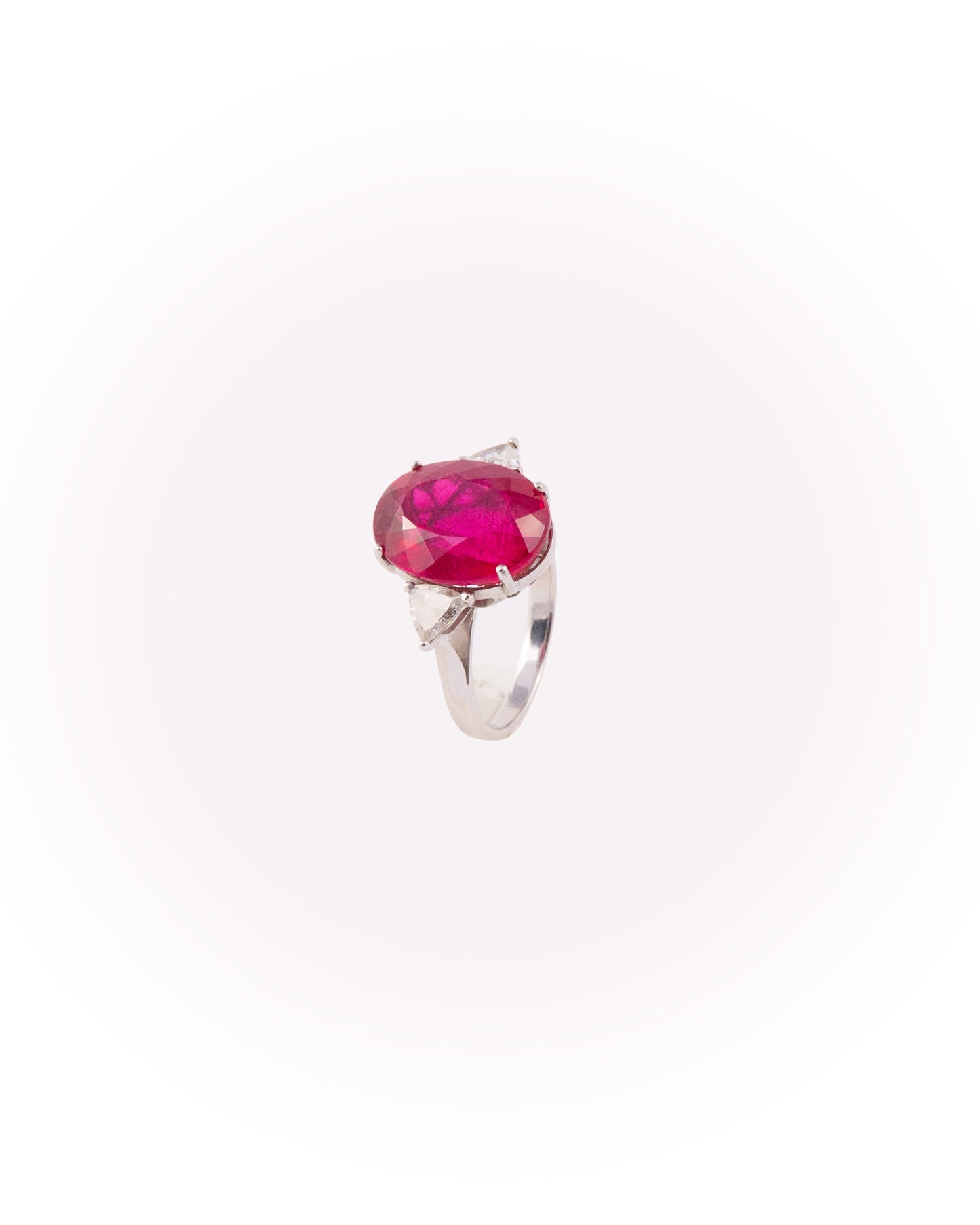 Anel Rubelita e Diamantes Navetes 11 CT