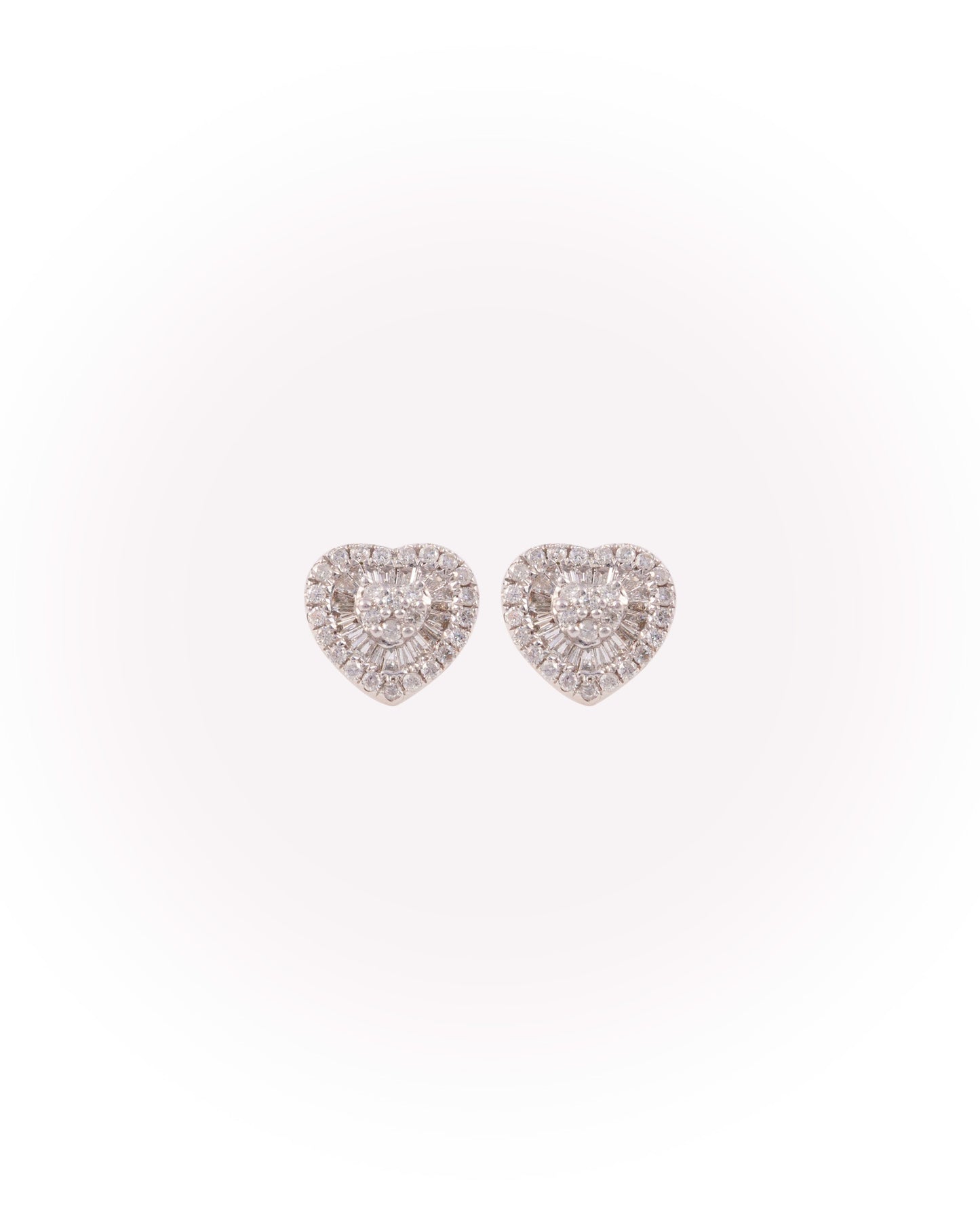 Brinco Pizza Coração Diamantes Variados 1 CT