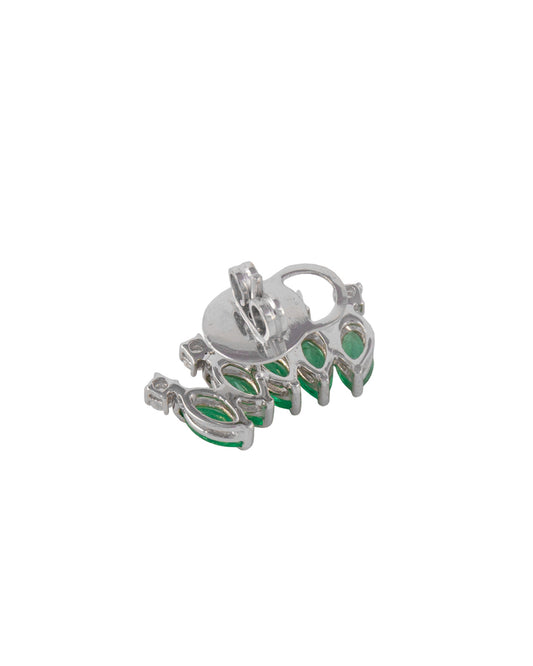 Brinco Ear Cuff Esmeraldas e Brilhantes 4.5 CT