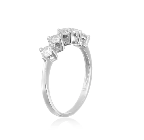 Anel Meia Aliança Brilhantes 0.70 CT