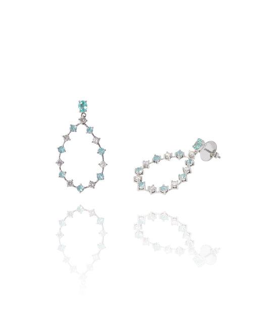 Brinco Gota Turmalina e Brilhantes 3.7 CT