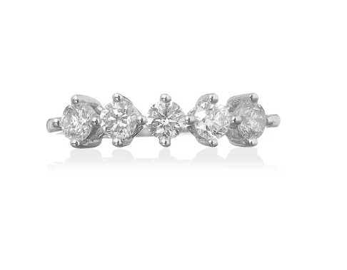 Anel Meia Aliança Brilhantes 0.70 CT