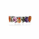 MEIA ALIANÇA SAFIRAS COLORIDAS 3.1 CT