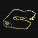 PULSEIRA OLHO GREGO OURO ESMERALDA COM SAFIRAS NEGRAS