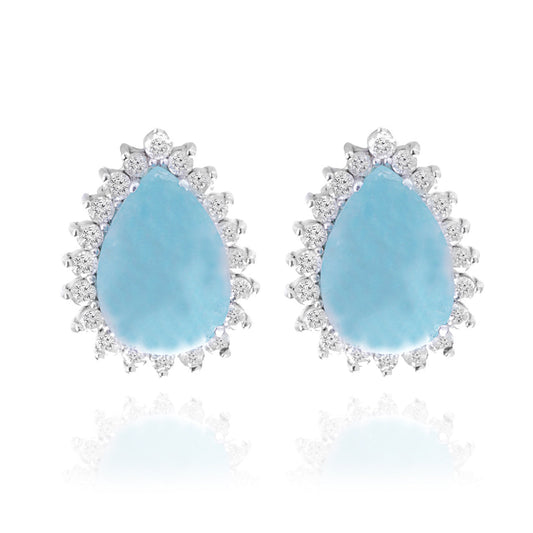 BRINCO GOTA TURMALINA PARAÍBA CABOCHÃO E BRILHANTES 6.1 CT