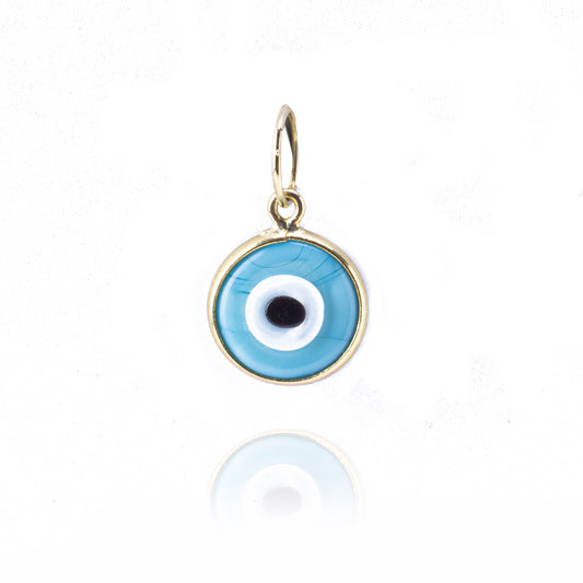 PINGENTE OLHO GREGO AZUL TURQUESA MURANO