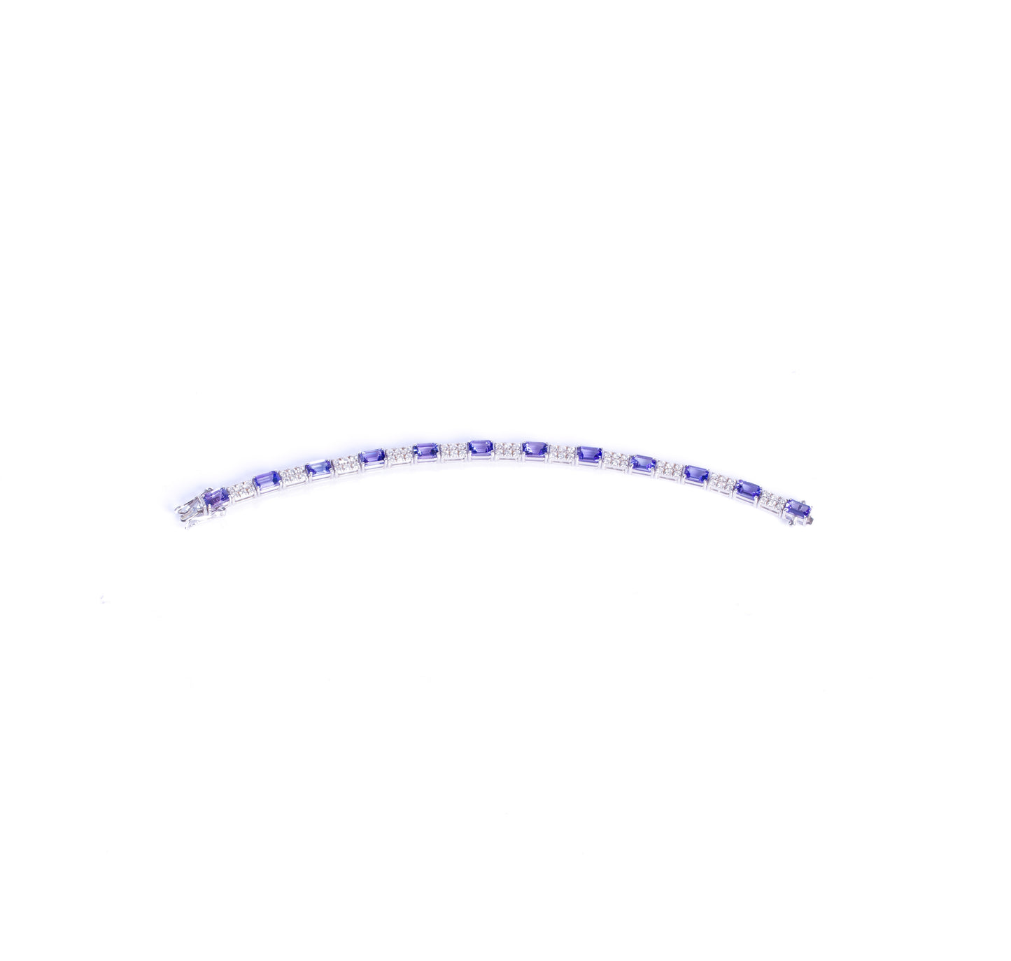 PULSEIRA TANZANITA BAGUETE E BRILHANTES 8.9 CT